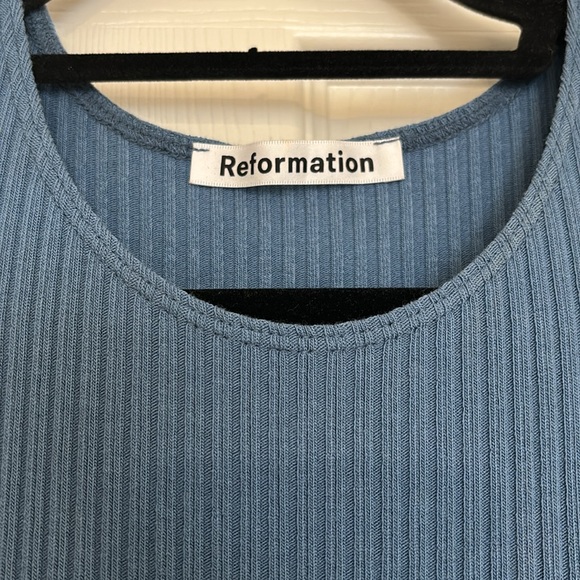 NWOT Reformation Blue Candice Knit Midi Dress - Picture 5 of 7